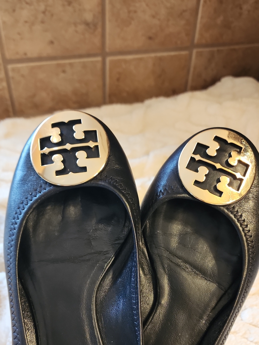 Tory Burch Minnie Travel Ballet Flat Black Ballet Flats